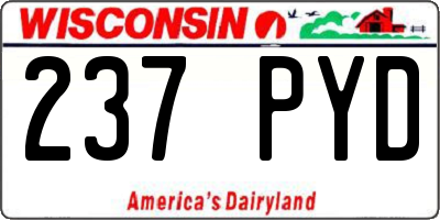 WI license plate 237PYD