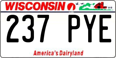 WI license plate 237PYE