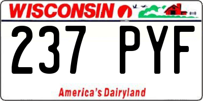 WI license plate 237PYF