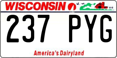 WI license plate 237PYG