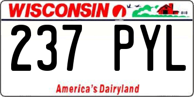 WI license plate 237PYL