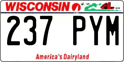 WI license plate 237PYM