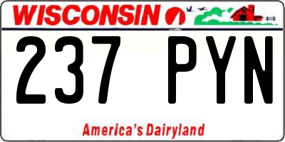 WI license plate 237PYN