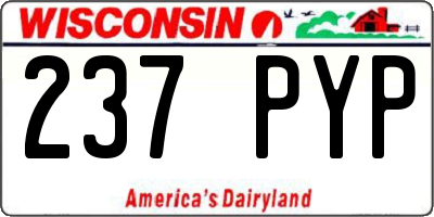 WI license plate 237PYP