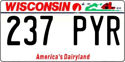 WI license plate 237PYR