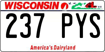 WI license plate 237PYS