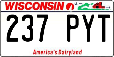 WI license plate 237PYT