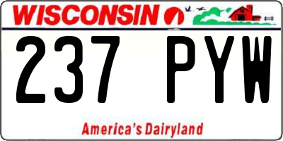 WI license plate 237PYW