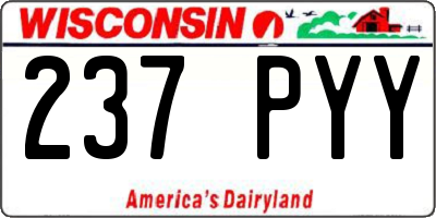 WI license plate 237PYY