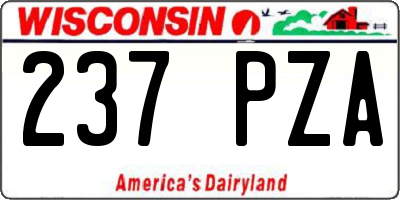 WI license plate 237PZA