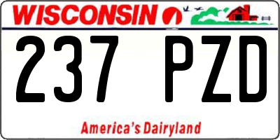 WI license plate 237PZD