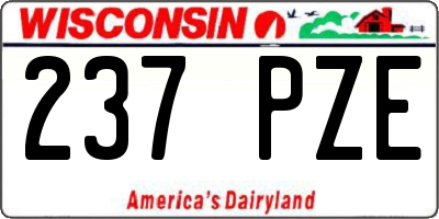 WI license plate 237PZE