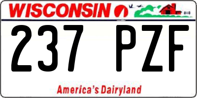 WI license plate 237PZF