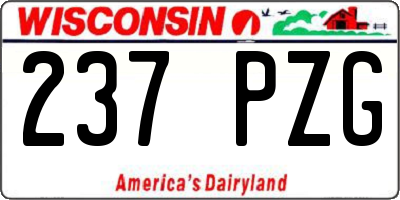 WI license plate 237PZG