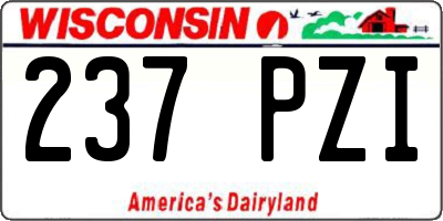 WI license plate 237PZI