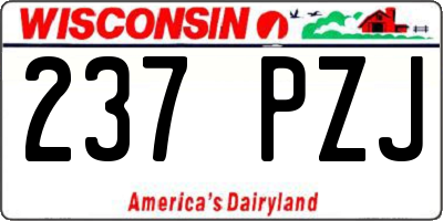 WI license plate 237PZJ