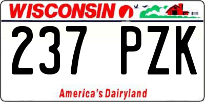 WI license plate 237PZK