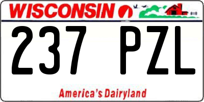 WI license plate 237PZL