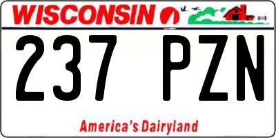 WI license plate 237PZN