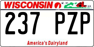 WI license plate 237PZP