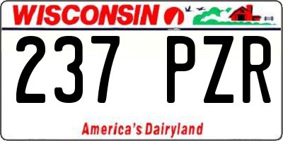 WI license plate 237PZR