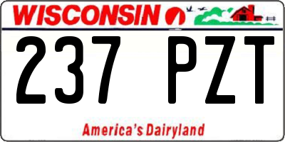 WI license plate 237PZT