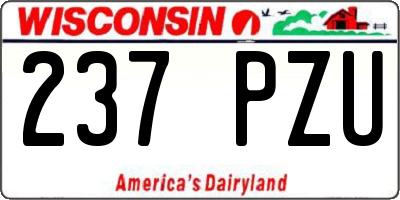 WI license plate 237PZU