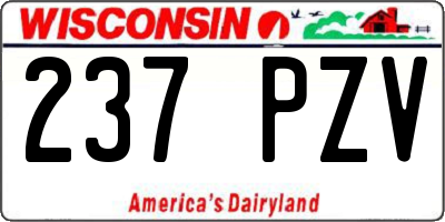 WI license plate 237PZV