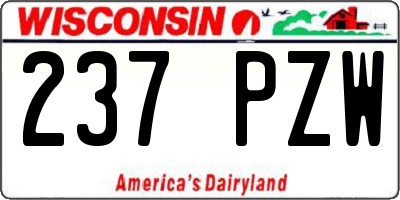 WI license plate 237PZW