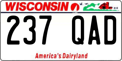WI license plate 237QAD