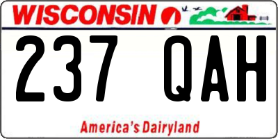WI license plate 237QAH