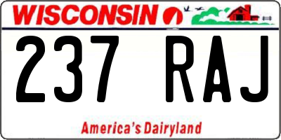 WI license plate 237RAJ