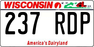 WI license plate 237RDP