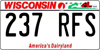 WI license plate 237RFS
