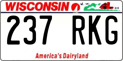 WI license plate 237RKG