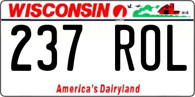 WI license plate 237ROL