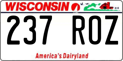 WI license plate 237ROZ
