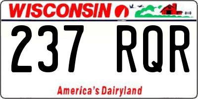 WI license plate 237RQR