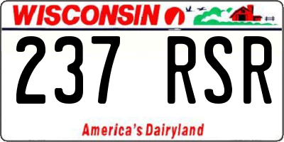 WI license plate 237RSR