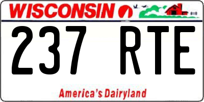 WI license plate 237RTE