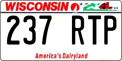 WI license plate 237RTP