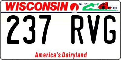 WI license plate 237RVG