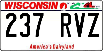 WI license plate 237RVZ
