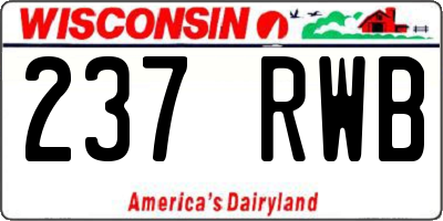 WI license plate 237RWB