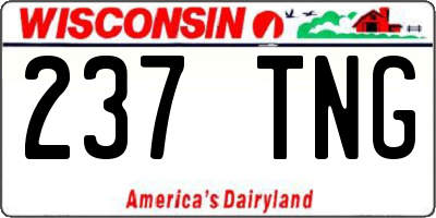 WI license plate 237TNG