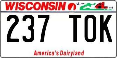WI license plate 237TOK
