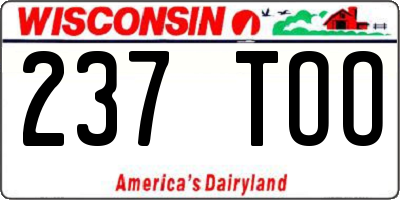 WI license plate 237TOO
