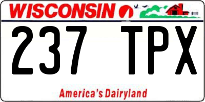 WI license plate 237TPX