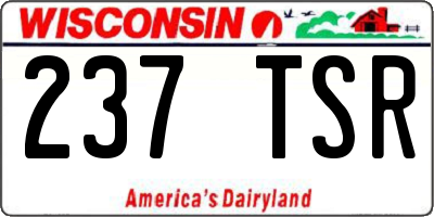 WI license plate 237TSR