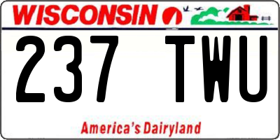 WI license plate 237TWU